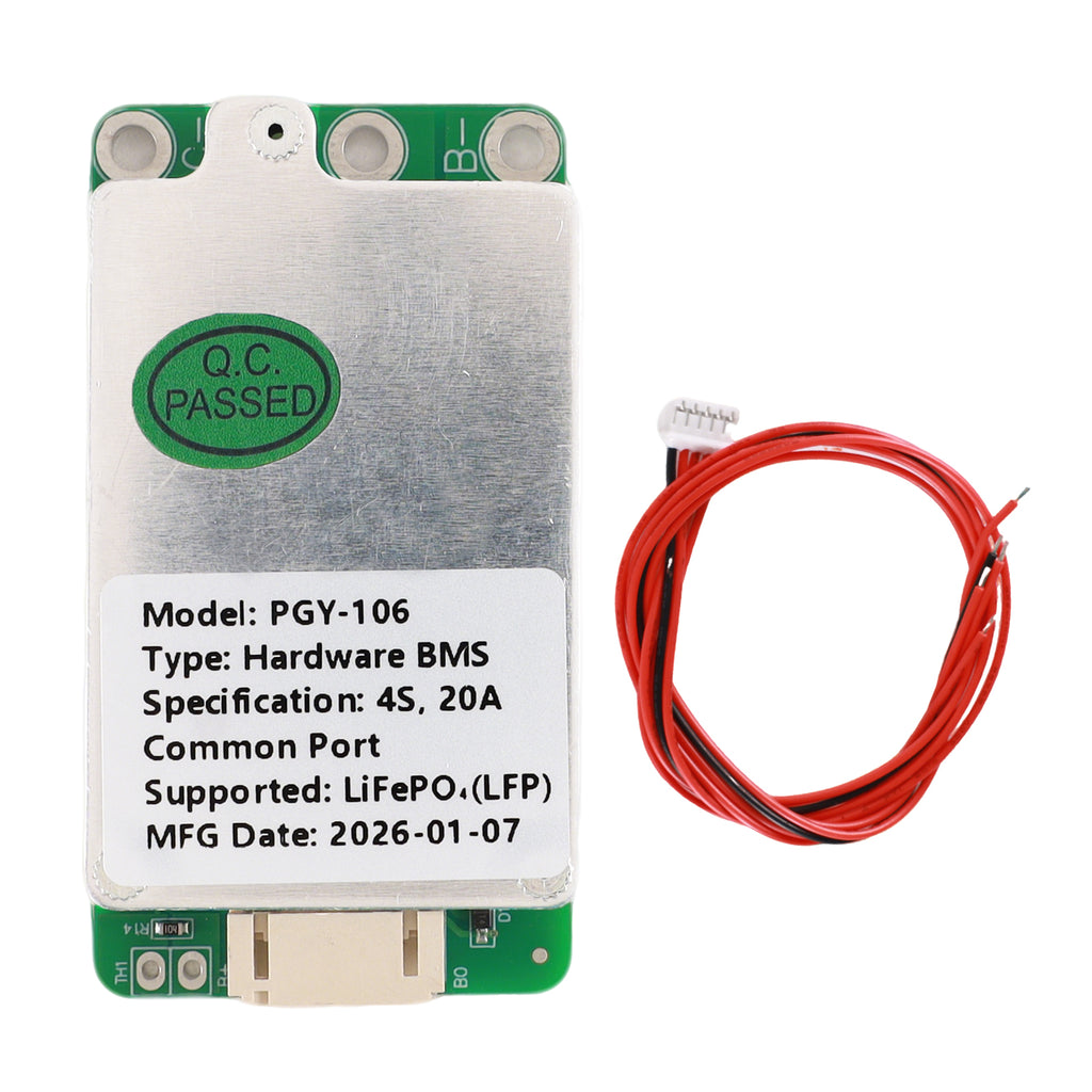 PGYBMS Hardware Protection Board PGY106 5A20A 4S LiFePO4 Power Management & Protection Module