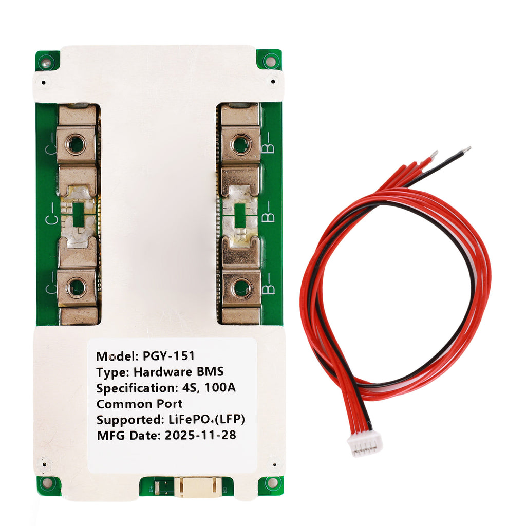 PGYBMS Hardware Protection Board PGY151 100A 4S LiFePO4 Power Management & Protection Module