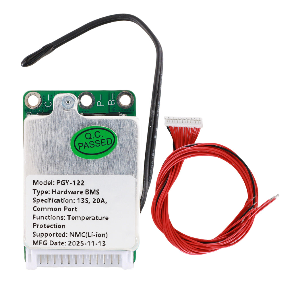 PGYBMS Hardware Protection Board PGY122 20A 13S Li-ion NMC Power Management & Protection Module