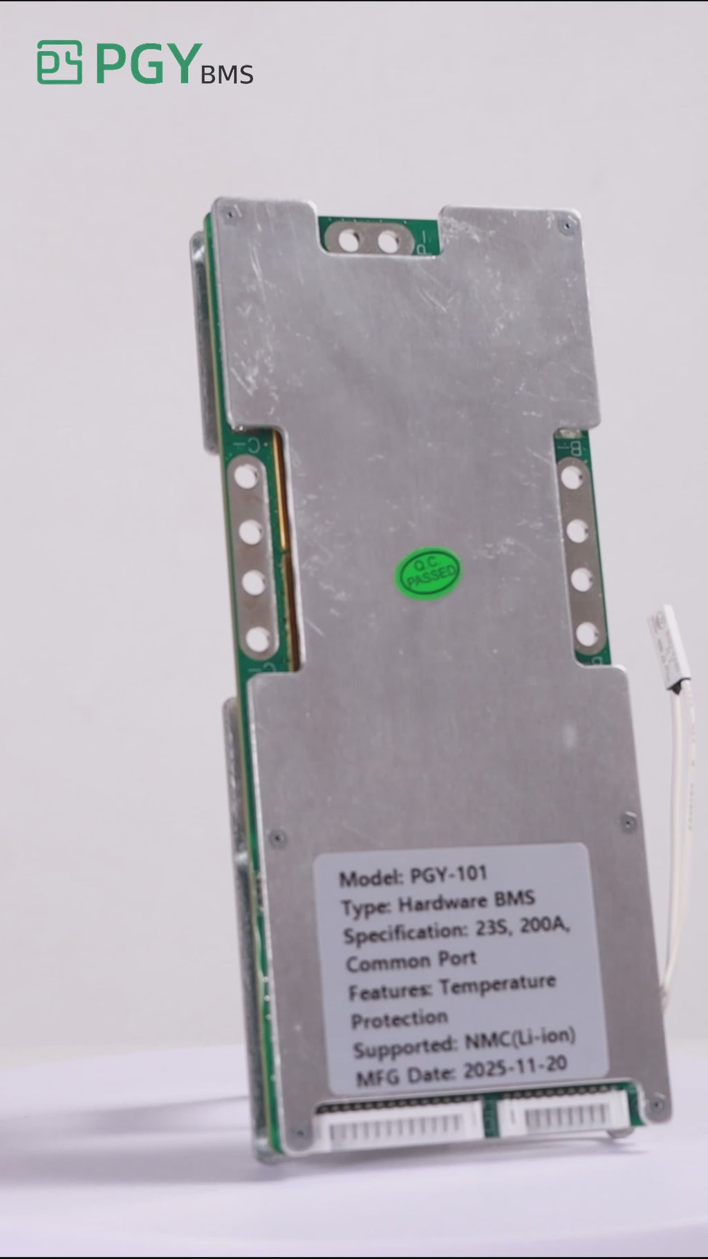 PGYBMS Hardware Protection Board PGY101 200A 23S Li-ion NMC Power Management & Protection Module