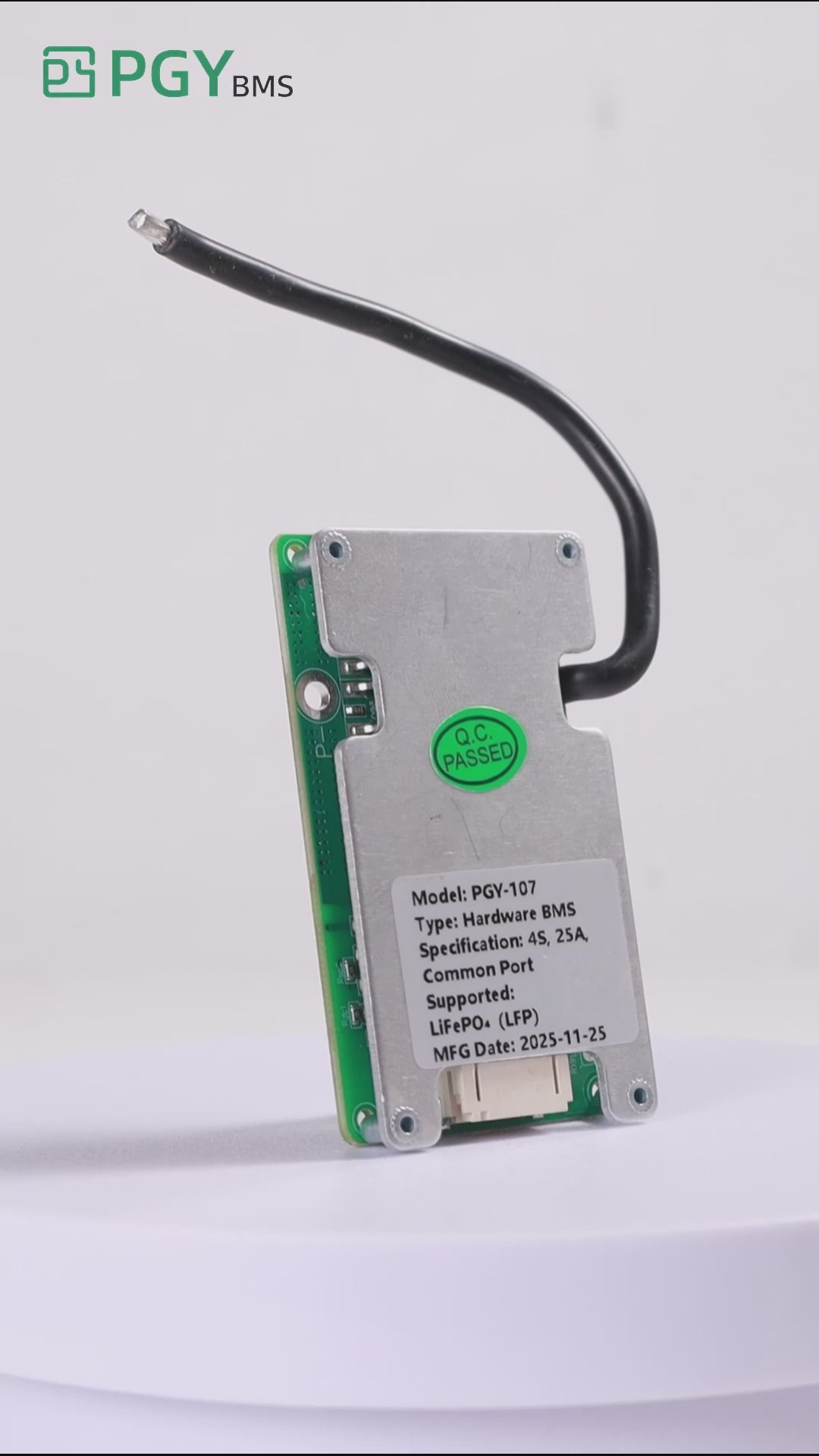 PGYBMS Hardware Protection Board PGY107 25A 4S LiFePO4 Power Management & Protection Module