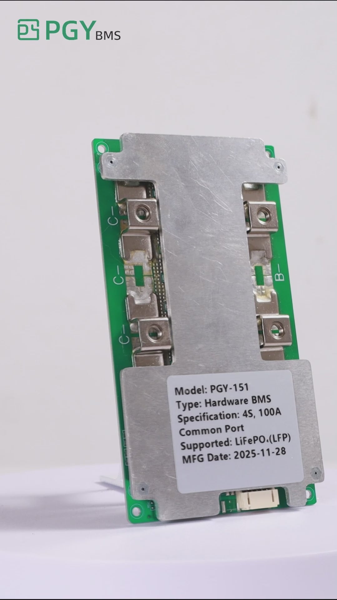 PGYBMS Hardware Protection Board PGY151 100A 4S LiFePO4 Power Management & Protection Module